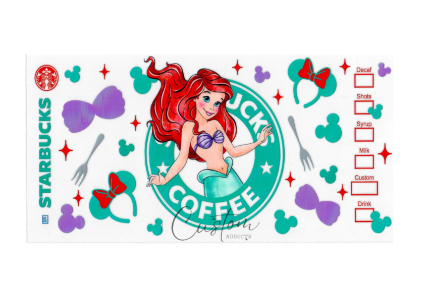 16Oz Little mermaid Starbucks wrap