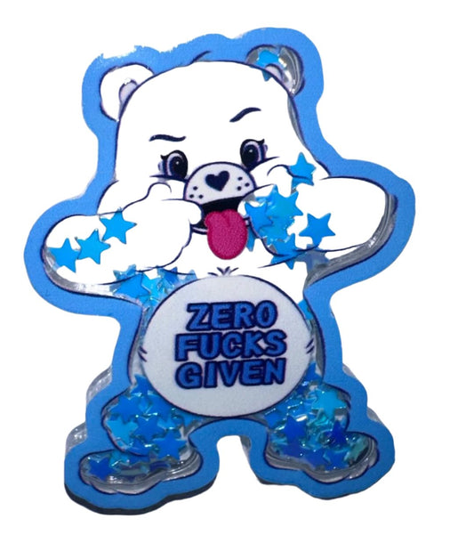 Shaker Charm Blue Swear Bear
